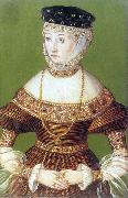 Lucas Cranach the Younger Miniature of Barbara Radziwill oil painting reproduction